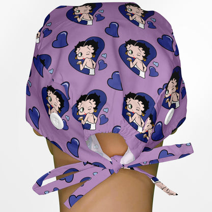 Betty Boop Purple Surgeon Scrub Cap