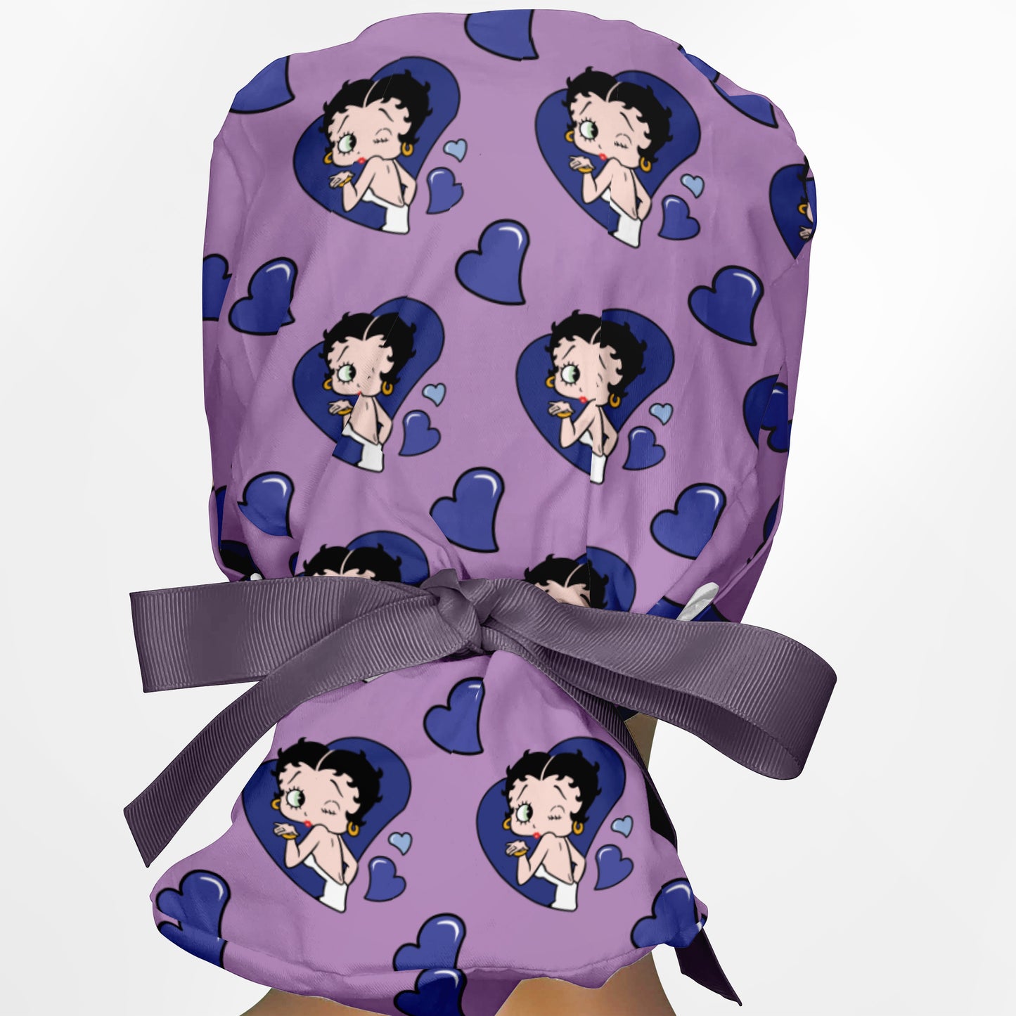 Betty Boop Purple Ponytail Scrub Cap