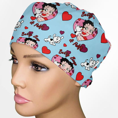 Betty Boop And Pudgy Low-Tie Surgeon Scrub Cap