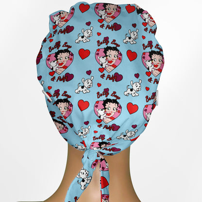Betty Boop And Pudgy Low-Tie Surgeon Scrub Cap