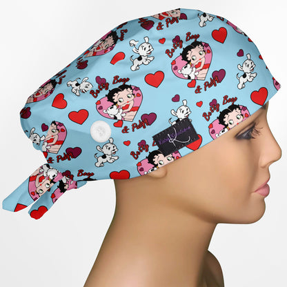 Betty Boop And Pudgy Low-Tie Surgeon Scrub Cap