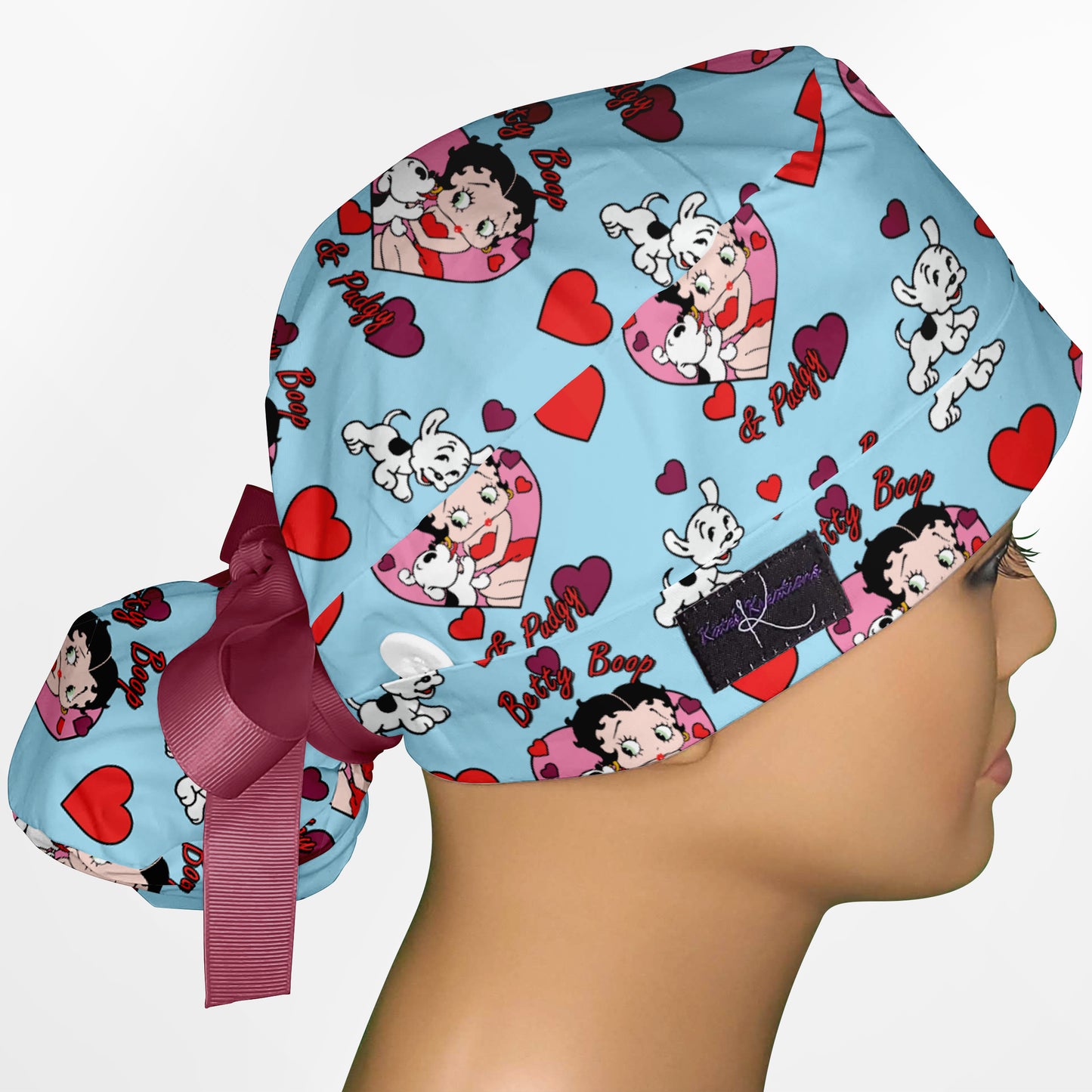 Betty Boop And Pudgy Ponytail Scrub Cap