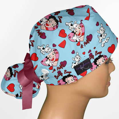 Betty Boop And Pudgy Ponytail Scrub Cap
