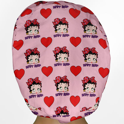 Betty Boop Pink Euro Scrub Cap