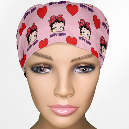 Betty Boop Pink Euro Scrub Cap
