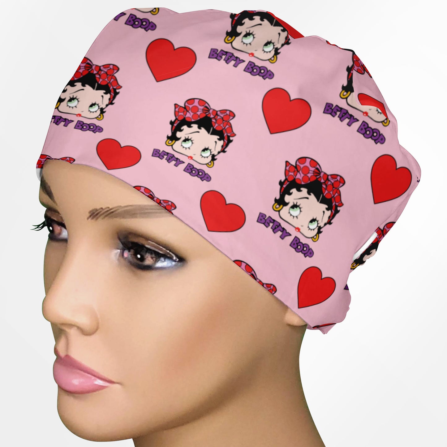 Betty Boop Pink Low-Tie Surgeon Scrub Cap
