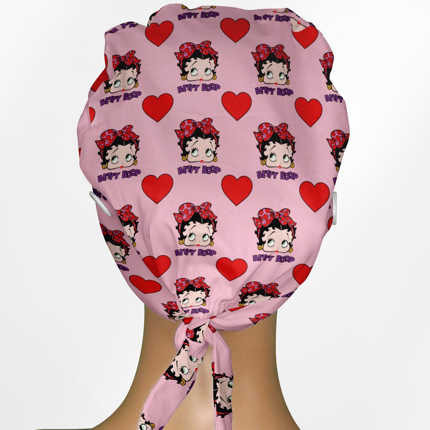 Betty Boop Pink Low-Tie Surgeon Scrub Cap
