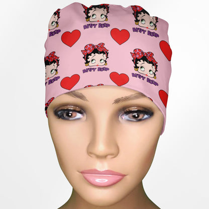 Betty Boop Pink Low-Tie Surgeon Scrub Cap