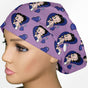Betty Boop Purple Euro Scrub Cap