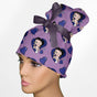 Betty Boop Purple High Bun Ponytail Scrub Cap