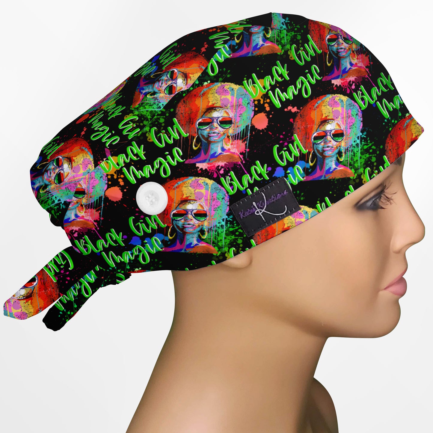 Black Girl Magic Low-Tie Surgeon Scrub Cap