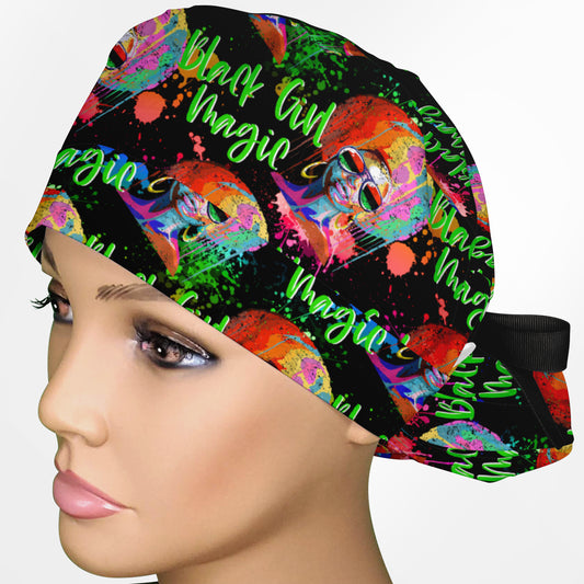 Black Girl Magic Ponytail Scrub Cap