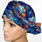 Bleu Dragoon Ponytail Scrub Cap