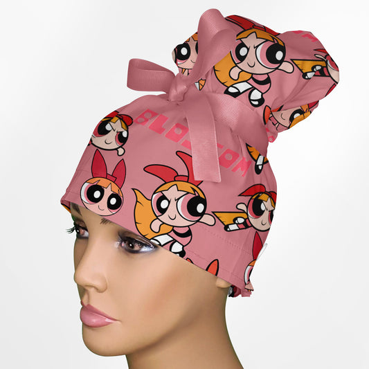 Blossom High Bun Ponytail Scrub Cap