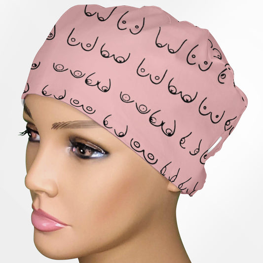 Boobies Low-Tie Surgeon Scrub Cap