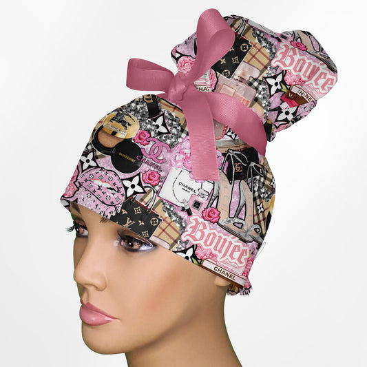 Boujee High Bun Ponytail Scrub Cap