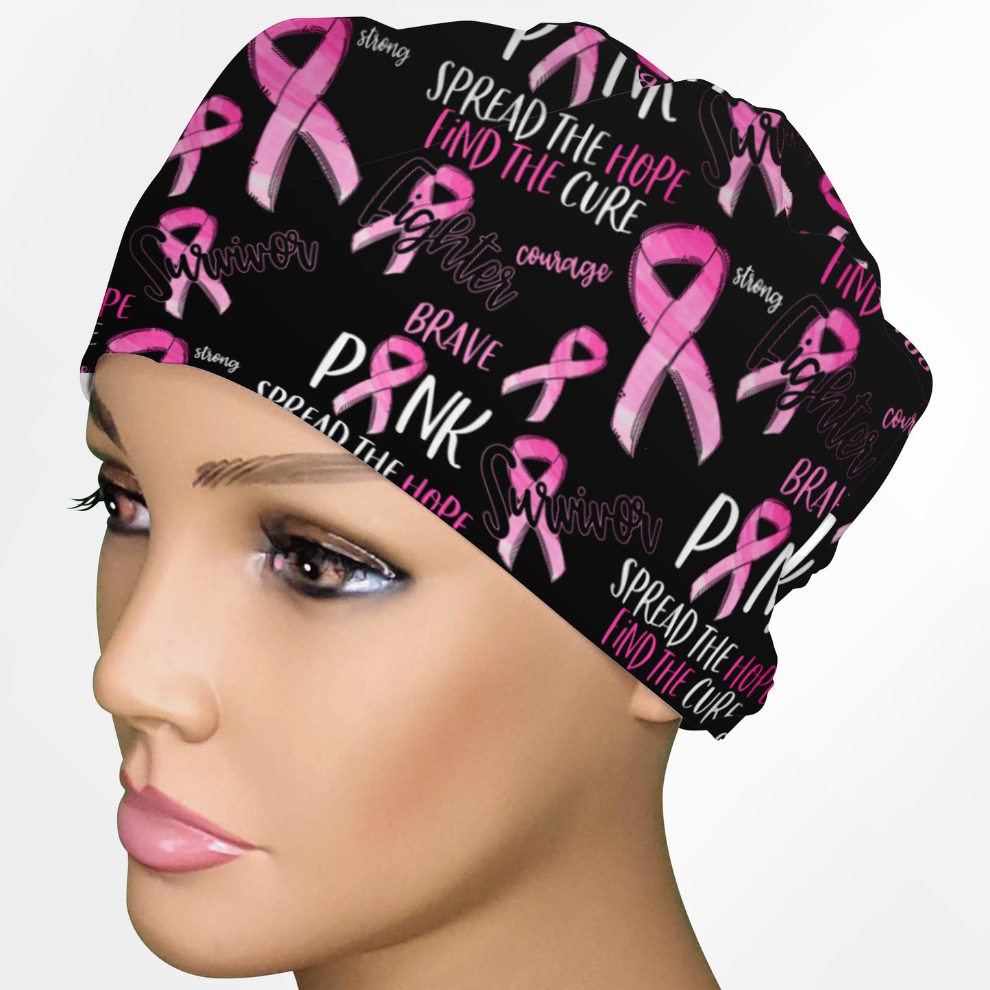Breast Cancer Low-Tie Surgeon Scrub Cap