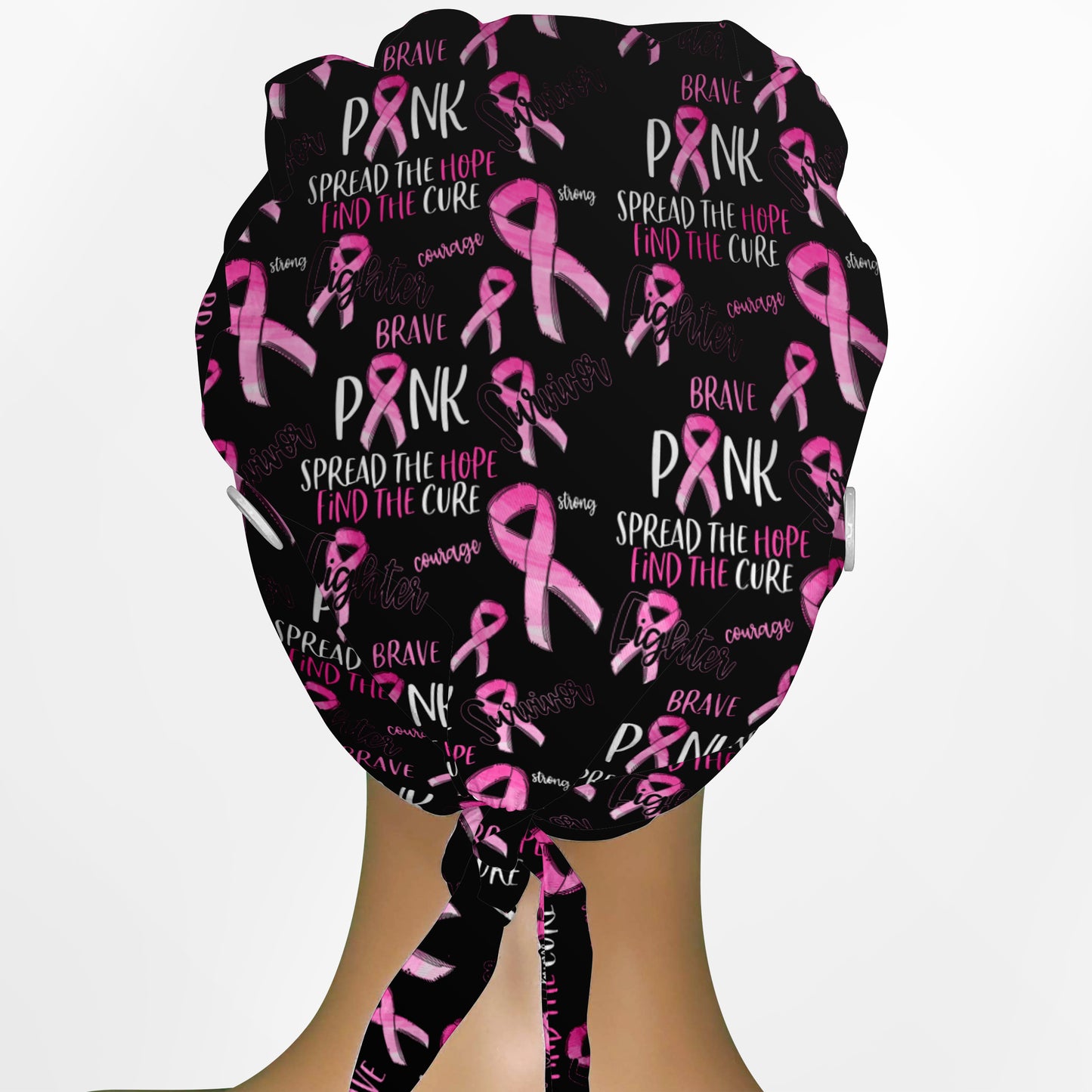 Breast Cancer Low-Tie Surgeon Scrub Cap