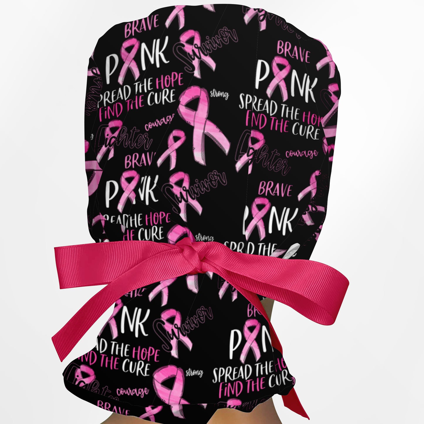 Breast Cancer Ponytail Scrub Cap