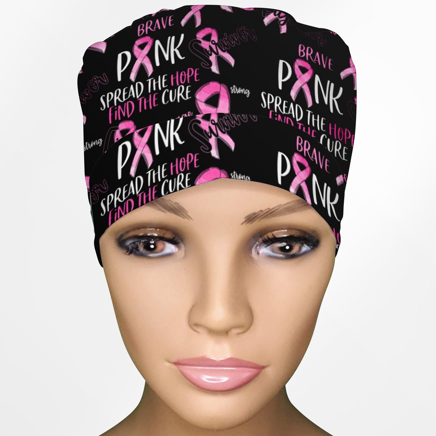 Breast Cancer Ponytail Scrub Cap