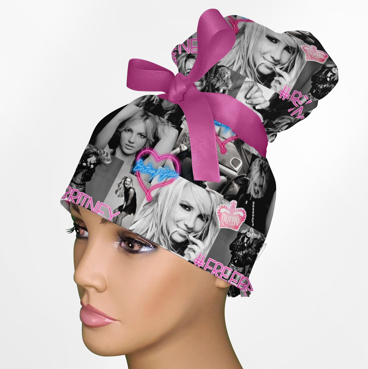 Brittney Spears High Bun Ponytail Scrub Cap