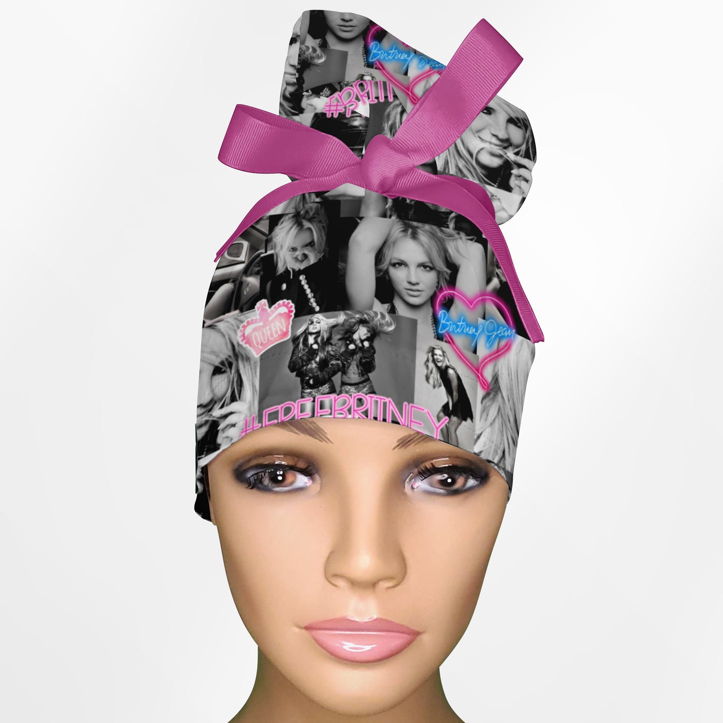 Brittney Spears High Bun Ponytail Scrub Cap