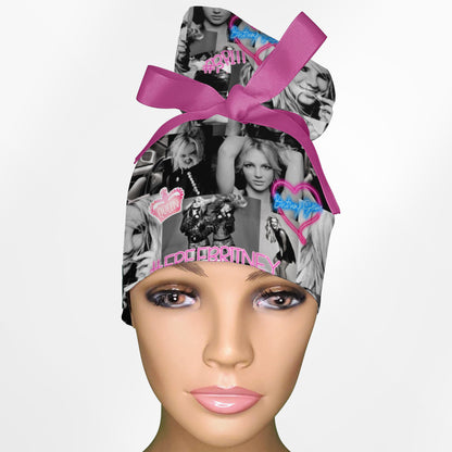 Brittney Spears High Bun Ponytail Scrub Cap