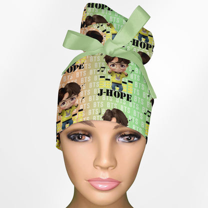 BTS J-Hope High Bun Ponytail Scrub Cap