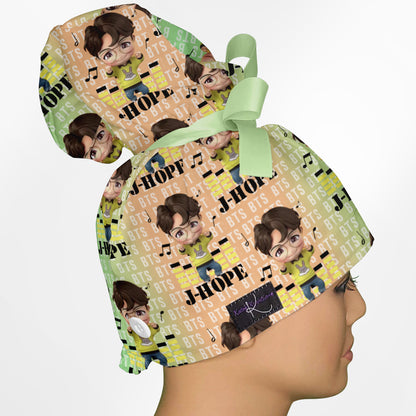 BTS J-Hope High Bun Ponytail Scrub Cap