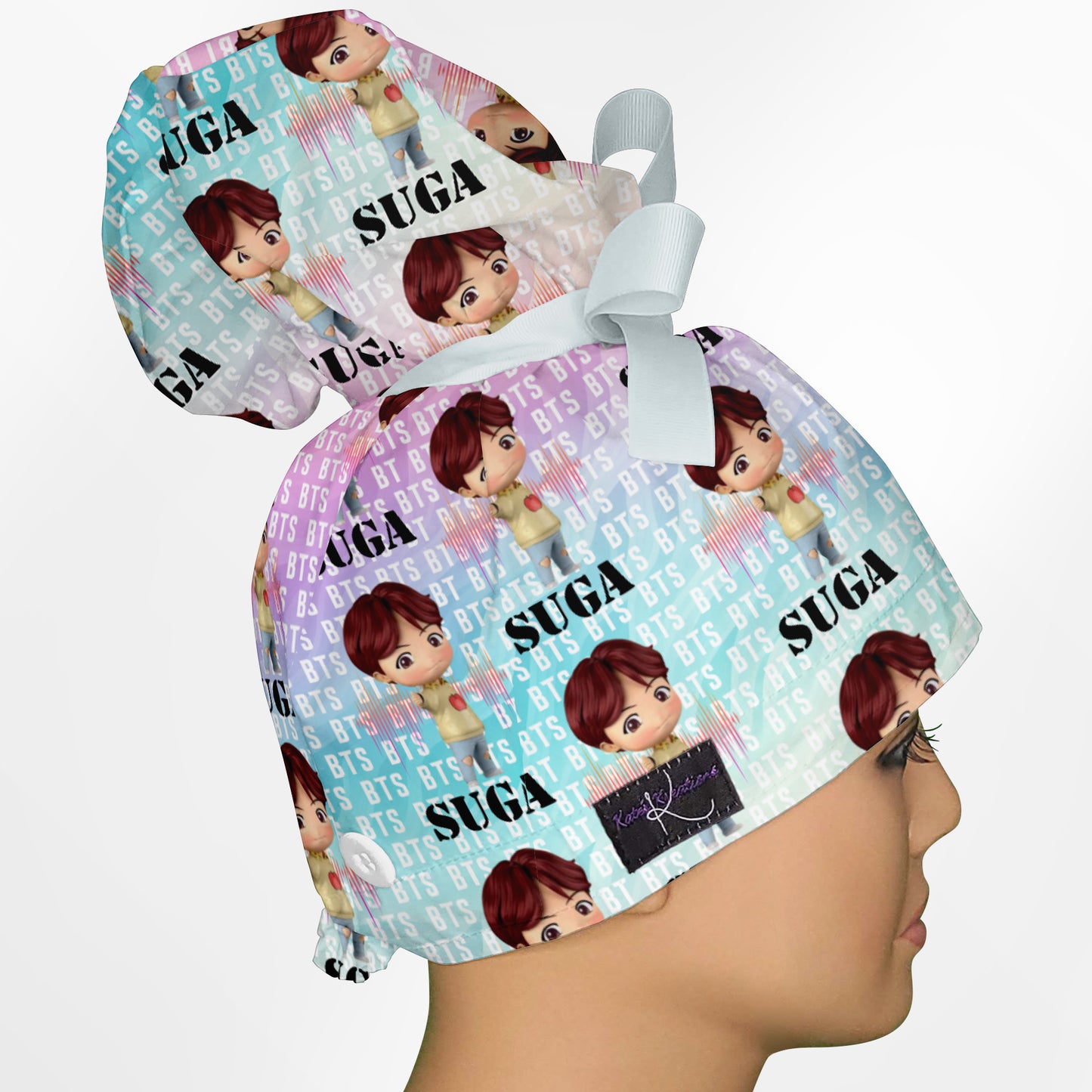 BTS Suga High Bun Ponytail Scrub Cap