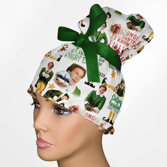 Buddy The Elf High Bun Ponytail Scrub Cap