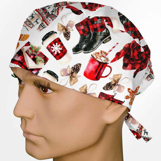 Buffalo Plaid (White) Surgeon Scrub Cap