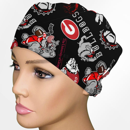 GA Bulldogs Low-Tie Surgeon Scrub Cap