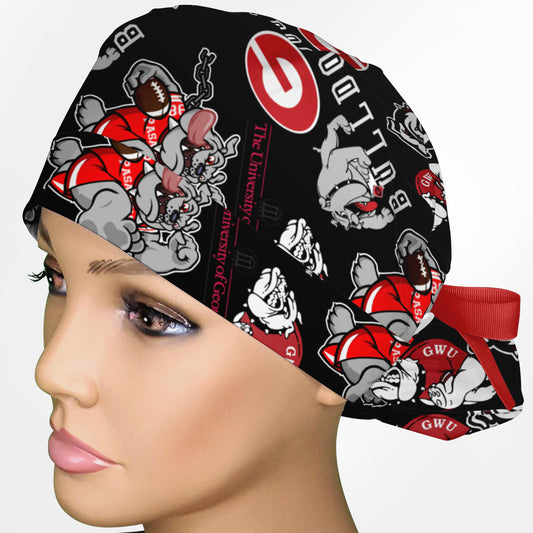 GA Bulldogs Ponytail Scrub Cap