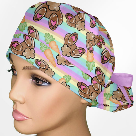 Bunny Butts Ponytail Scrub Cap