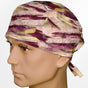 Burgundy Brush Strokes Surgeon Scrub Cap