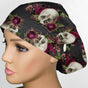 Burgundy Skulls Euro Scrub Cap