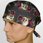 Burgundy Skulls Surgeon Scrub Cap