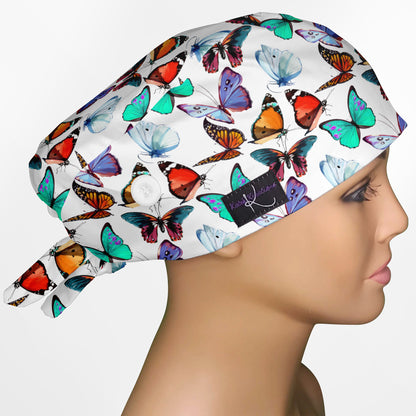 Butterflies Low-Tie Surgeon Scrub Cap