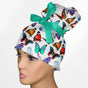 Butterflies High Bun Ponytail Scrub Cap