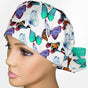 Butterflies Ponytail Scrub Cap