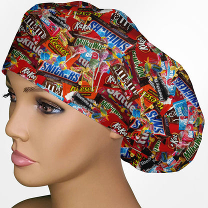 Candy Bars Bouffant Scrub Cap