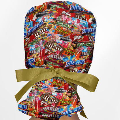 Candy Bars Ponytail Scrub Cap