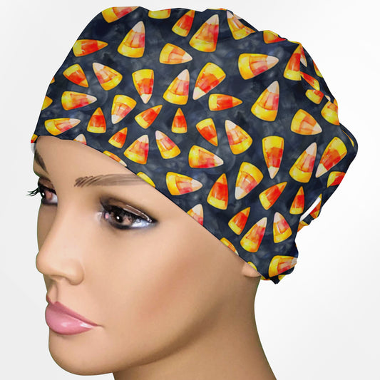 Candy Corn Low-Tie Surgeon Scrub Cap