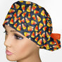Candy Corn Ponytail Scrub Cap