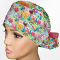 Candy Land Ponytail Scrub Cap