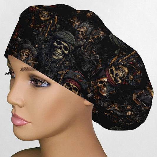 Caribbean Pirates Bouffant Scrub Cap