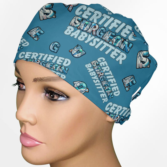 Certified Surgeon Babysitter Low-Tie Surgeon Scrub Cap