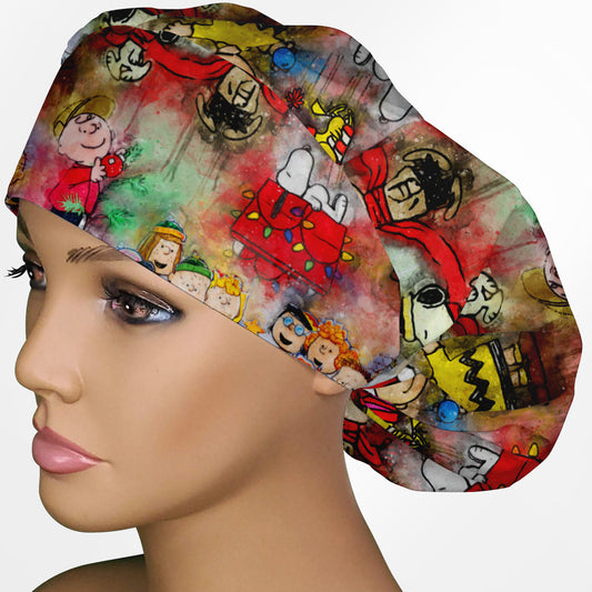Charlie Brown Christmas Bouffant Scrub Cap