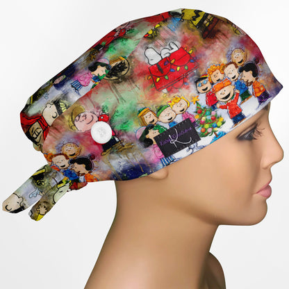 Charlie Brown Christmas Low-Tie Surgeon Scrub Cap